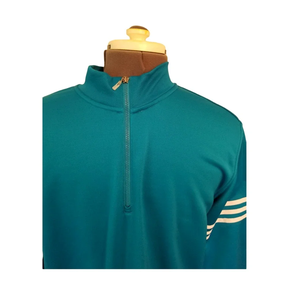 Adidas Golf Climalite Blue Pullover Sweater 1/4 Zip Size Men's L PIT TO PIT 24